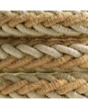 Cordone trecciato 2XL in Juta e Lino naturale grigio, cavo elettrico 2x0,75. Diametro 24mm