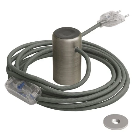 Magnetico®-Plug Elegant, portalampada magnetico pronto all'uso - Titanio satinato