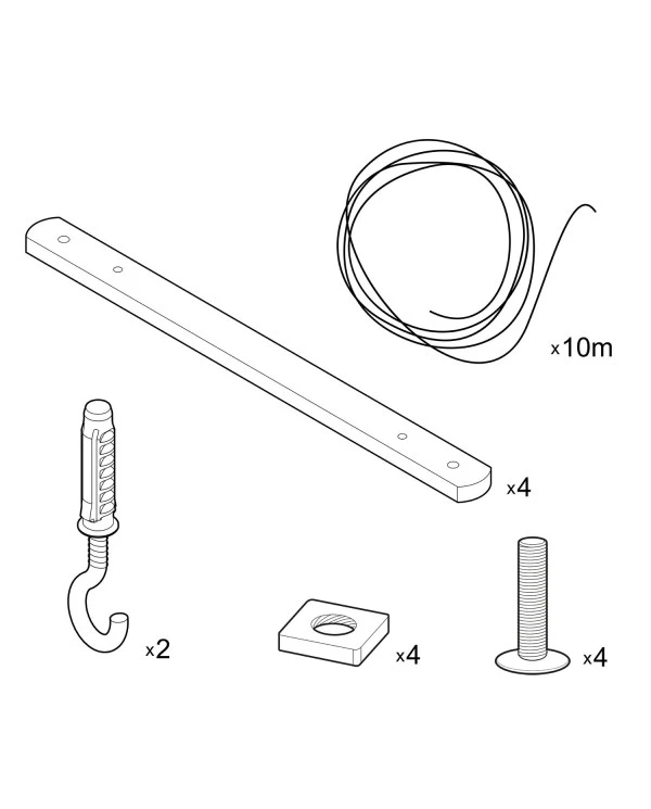 Zigh-Zagh, supporto a soffitto regolabile in legno per lampade a sospensione