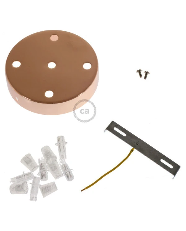 Kit rosone cilindrico in metallo a 5 fori