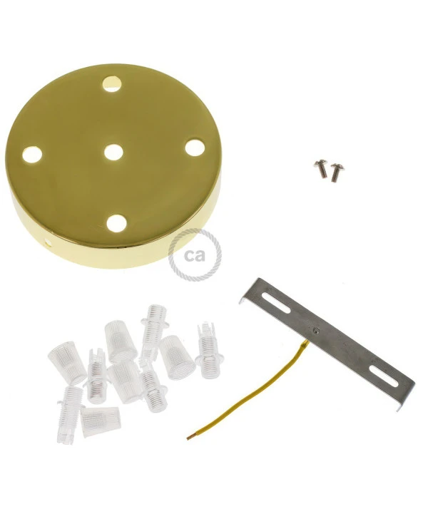 Kit rosone cilindrico in metallo a 5 fori