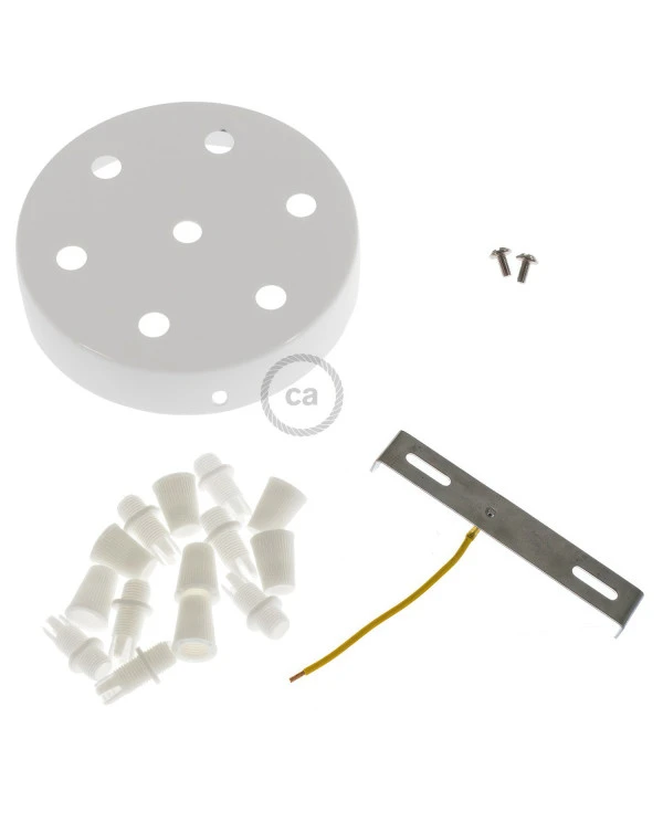 Kit rosone cilindrico in metallo a 7 fori