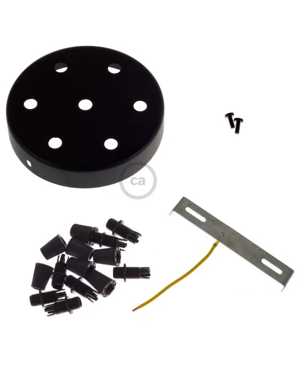 Kit rosone cilindrico in metallo a 7 fori