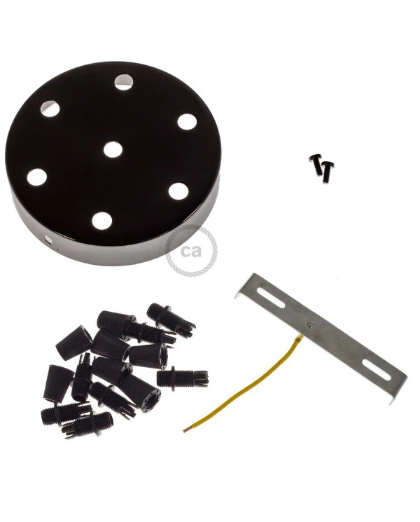 Kit rosone cilindrico in metallo a 7 fori