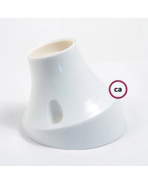 Portalampada 45° E27 a parete o soffitto in termoplastica