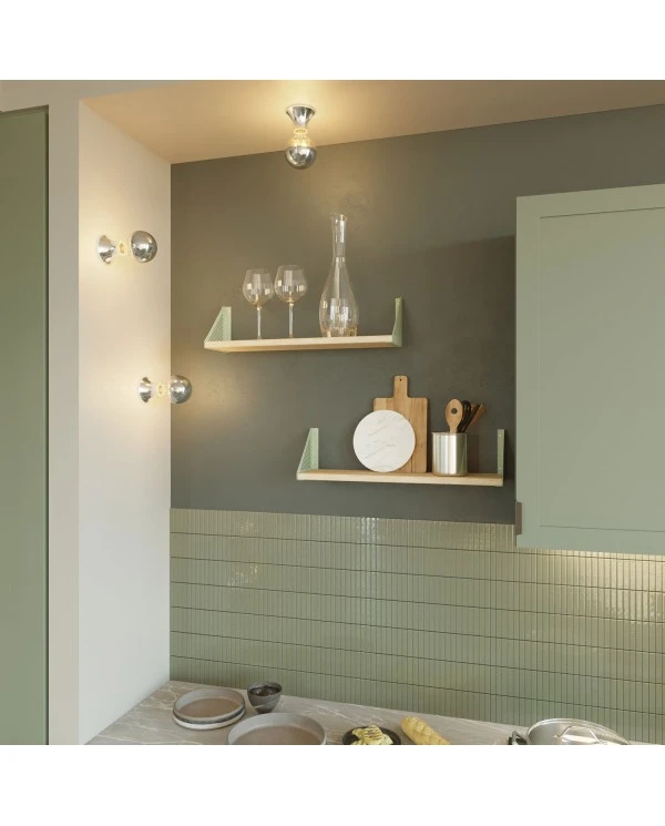 Portalampada metallizzato E27 a parete o soffitto