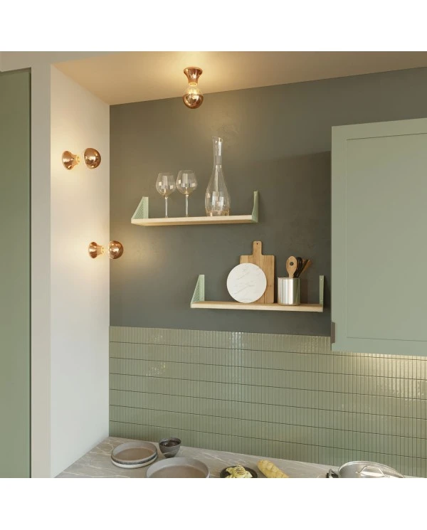 Portalampada metallizzato E27 a parete o soffitto