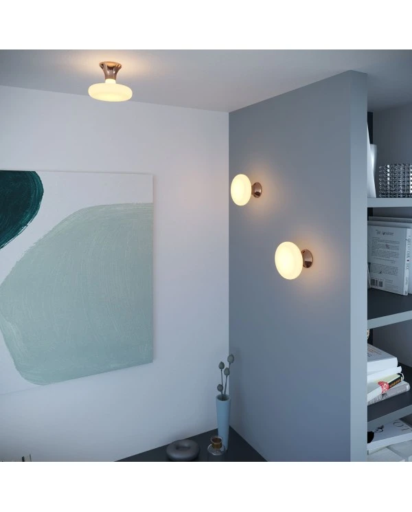 Portalampada metallizzato E27 a parete o soffitto