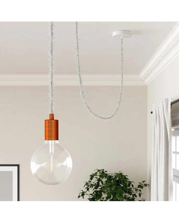 Cavo tessile per illuminazione Bianco Ottico Marlene - L'Originale Creative Cables, pensato per lampade originali - TP01