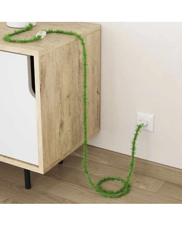 Filo elettrico ricoperto in tessuto Verde Prato Marlene - L'Originale Creative Cables, per lampade originali - TP06