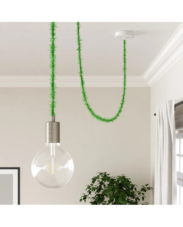Filo elettrico ricoperto in tessuto Verde Prato Marlene - L'Originale Creative Cables, per lampade originali - TP06