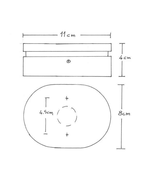 Rosone ovale in legno con 2 fori laterali per cavo per catenaria e sistema Filé. Made in Italy