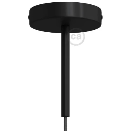 Kit rosone cilindrico in metallo con serracavo da 15 cm - Nero
