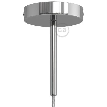 Kit rosone cilindrico in metallo con serracavo da 15 cm - Cromo