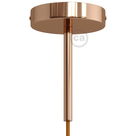 Kit rosone cilindrico in metallo con serracavo da 15 cm - Rame