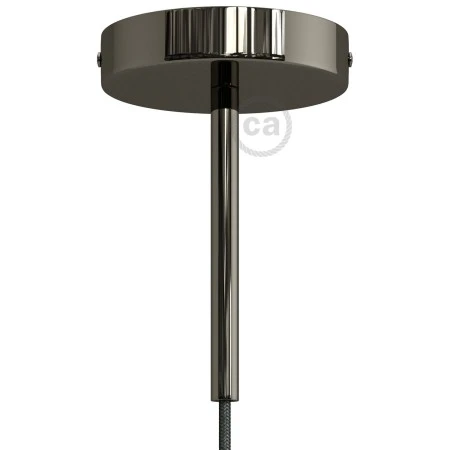 Kit rosone cilindrico in metallo con serracavo da 15 cm - Nero perla