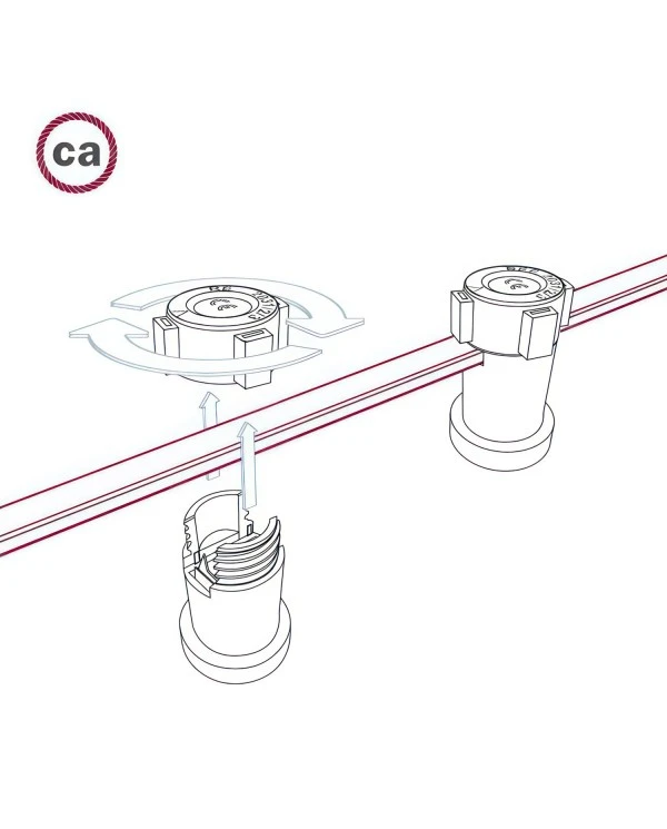 Cavo elettrico per Catenaria rivestito in tessuto Effetto Seta Grigio CM03