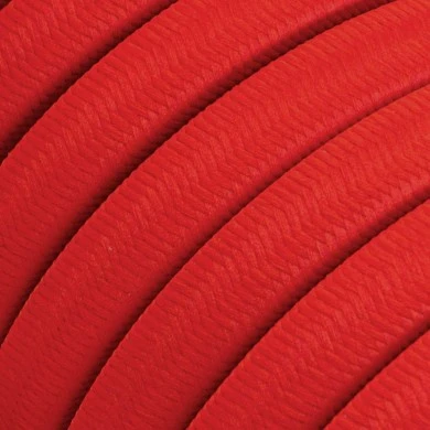 Cavo elettrico per catenaria rivestito in tessuto Rosso CM09 - UV resistant