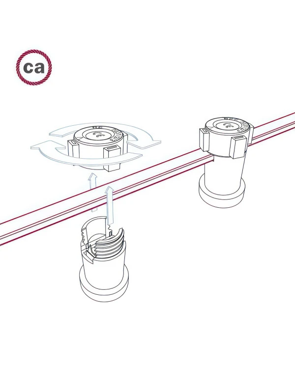 Cavo elettrico per catenaria rivestito in tessuto Rosso CM09 - UV resistant