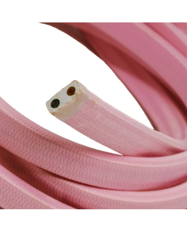 Cavo elettrico per catenaria rivestito in tessuto Rosa Baby CM16