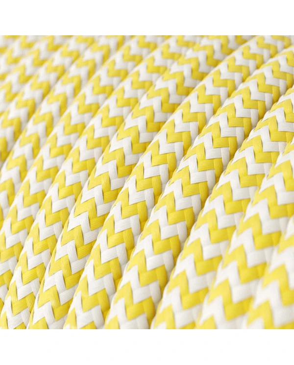 Posaluce Cubetto Color, lampada da tavolo in legno verniciato completa di cavo tessile, interruttore e spina a 2 poli