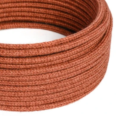 Cavo tessile Arancione Argilla in juta - L'Originale Creative-Cables - RN27 rotondo 2x0,75mm / 3x0,75mm