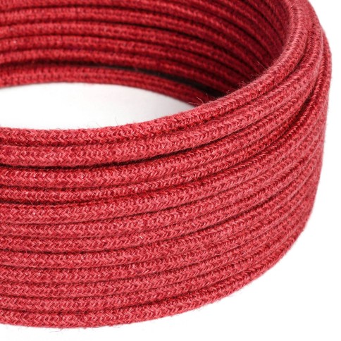 Cavo tessile Rosso Ciliegia in juta - L'Originale Creative-Cables - RN24 rotondo 2x0,75mm / 3x0,75mm
