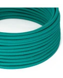 Cavo tessile lucido color Turchese - L'Originale Creative Cables, progettato per valorizzare le tue lampade - RM71