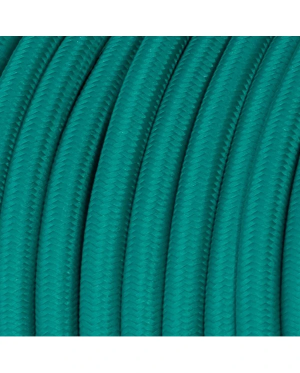 Cavo tessile lucido color Turchese - L'Originale Creative Cables, progettato per valorizzare le tue lampade - RM71