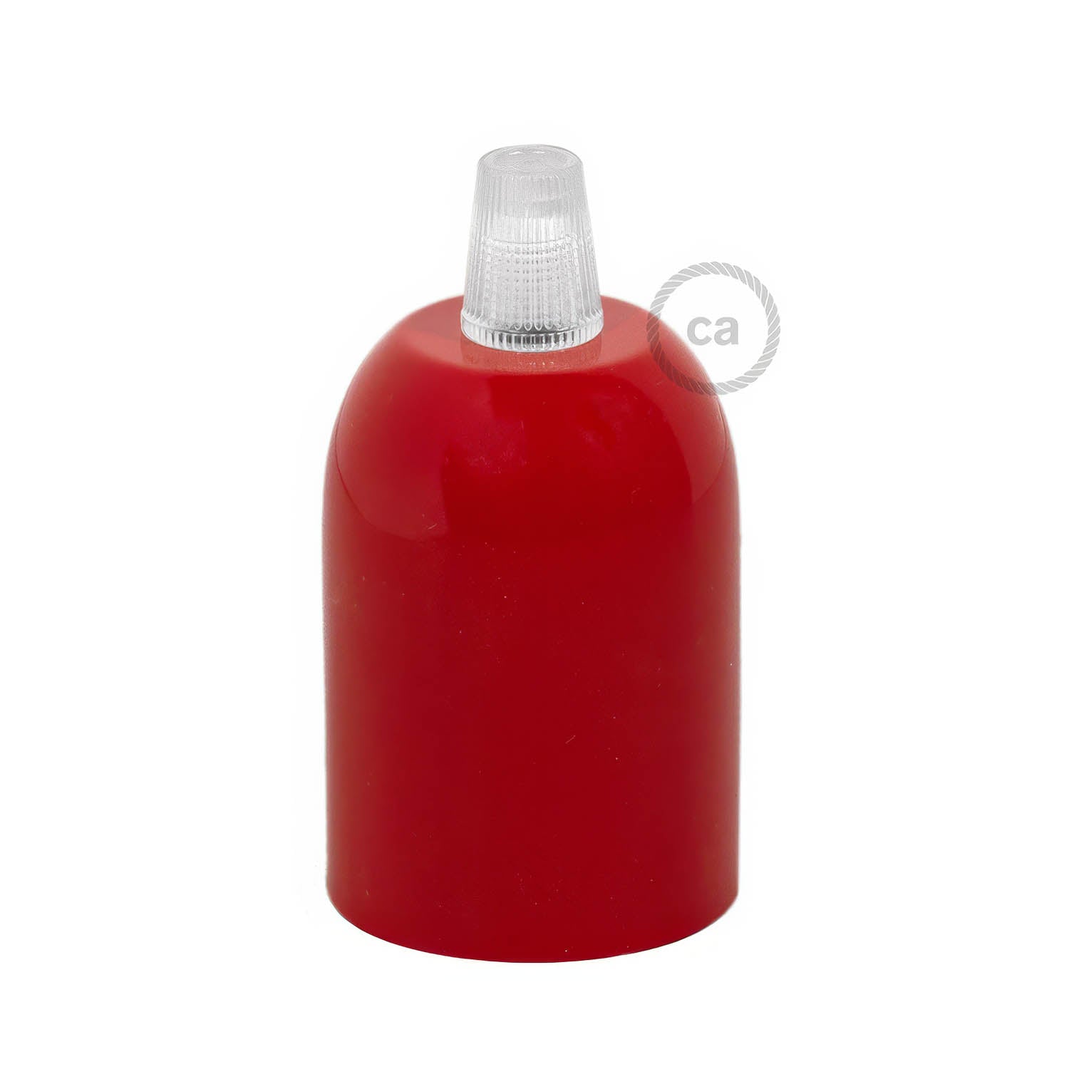 Kit portalampada E27 semisferico in metallo  - Rosso