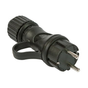 Spina Schuko Nera 16A 250V IP44 per esterno - Compatibile Sistema Modulair - Nero