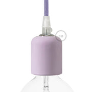 Kit portalampada E27 in ceramica - Lilla