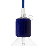 Kit portalampada E27 in ceramica - Blu