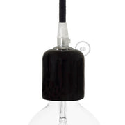 Kit portalampada E27 in ceramica - Nero
