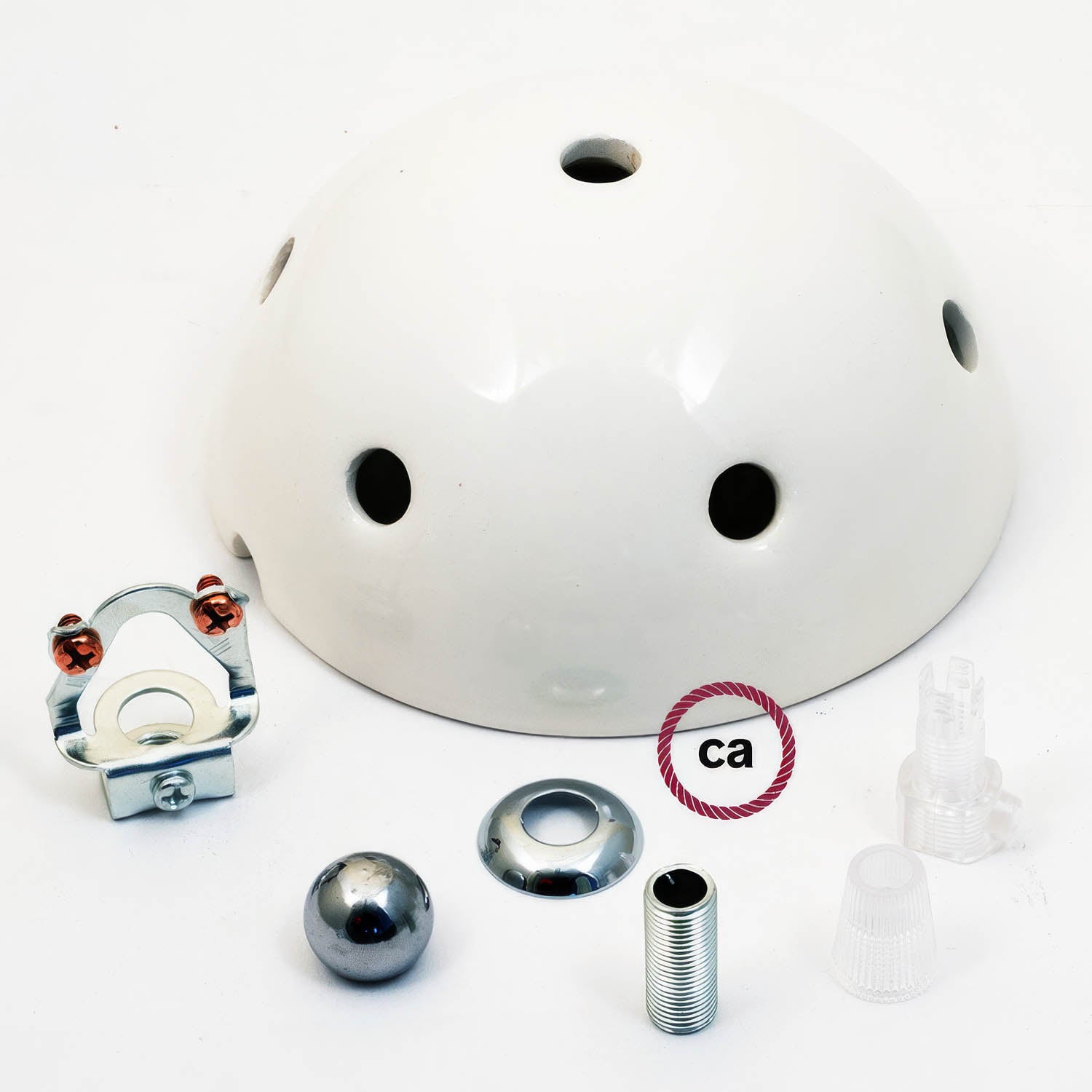 Kit rosone in ceramica a 7 fori - Bianco