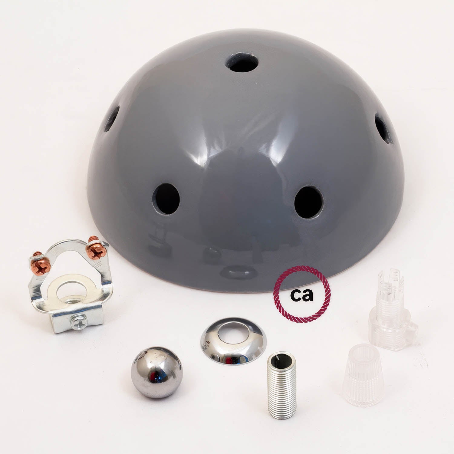 Kit rosone in ceramica a 7 fori - Grigio