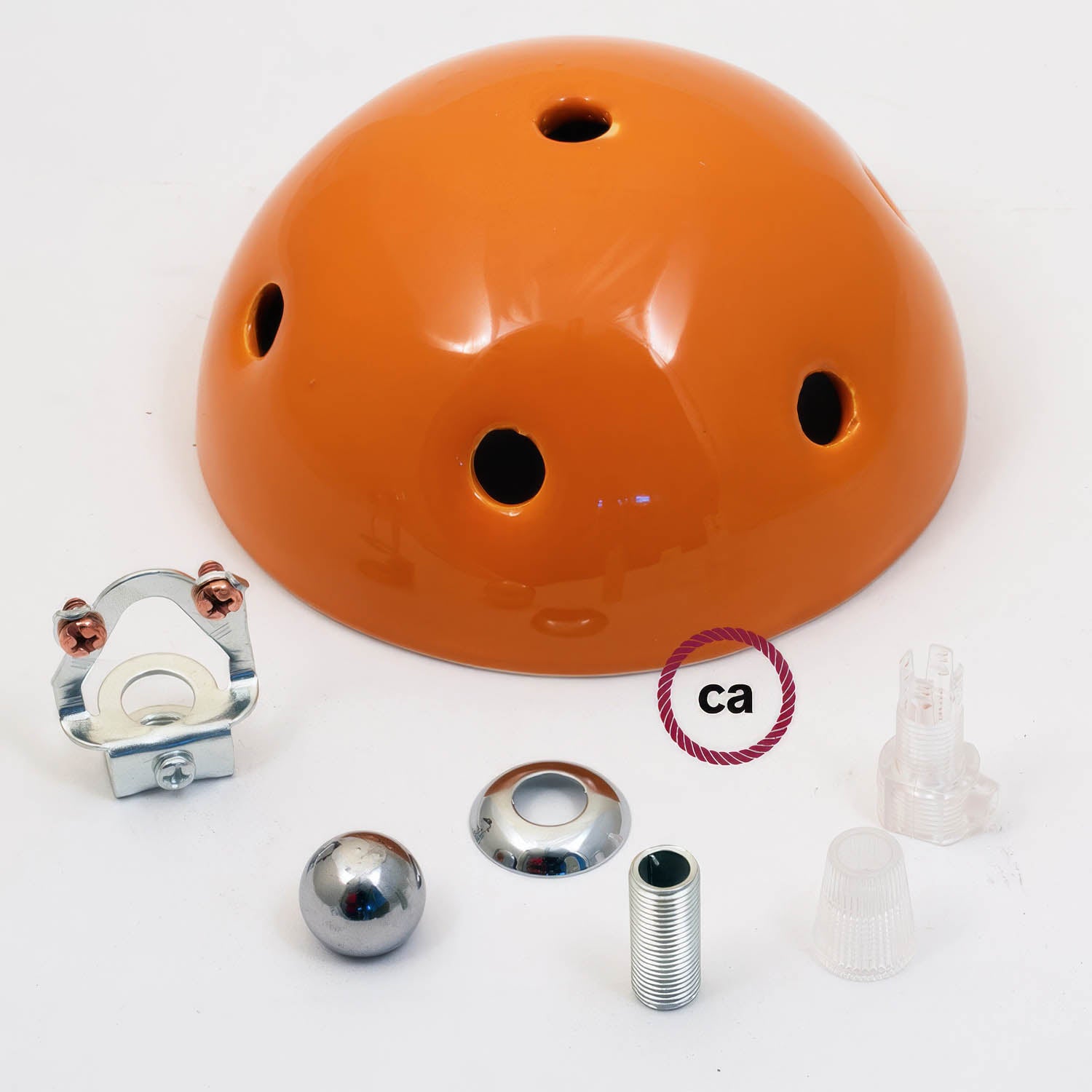 Kit rosone in ceramica a 7 fori - Mandarino