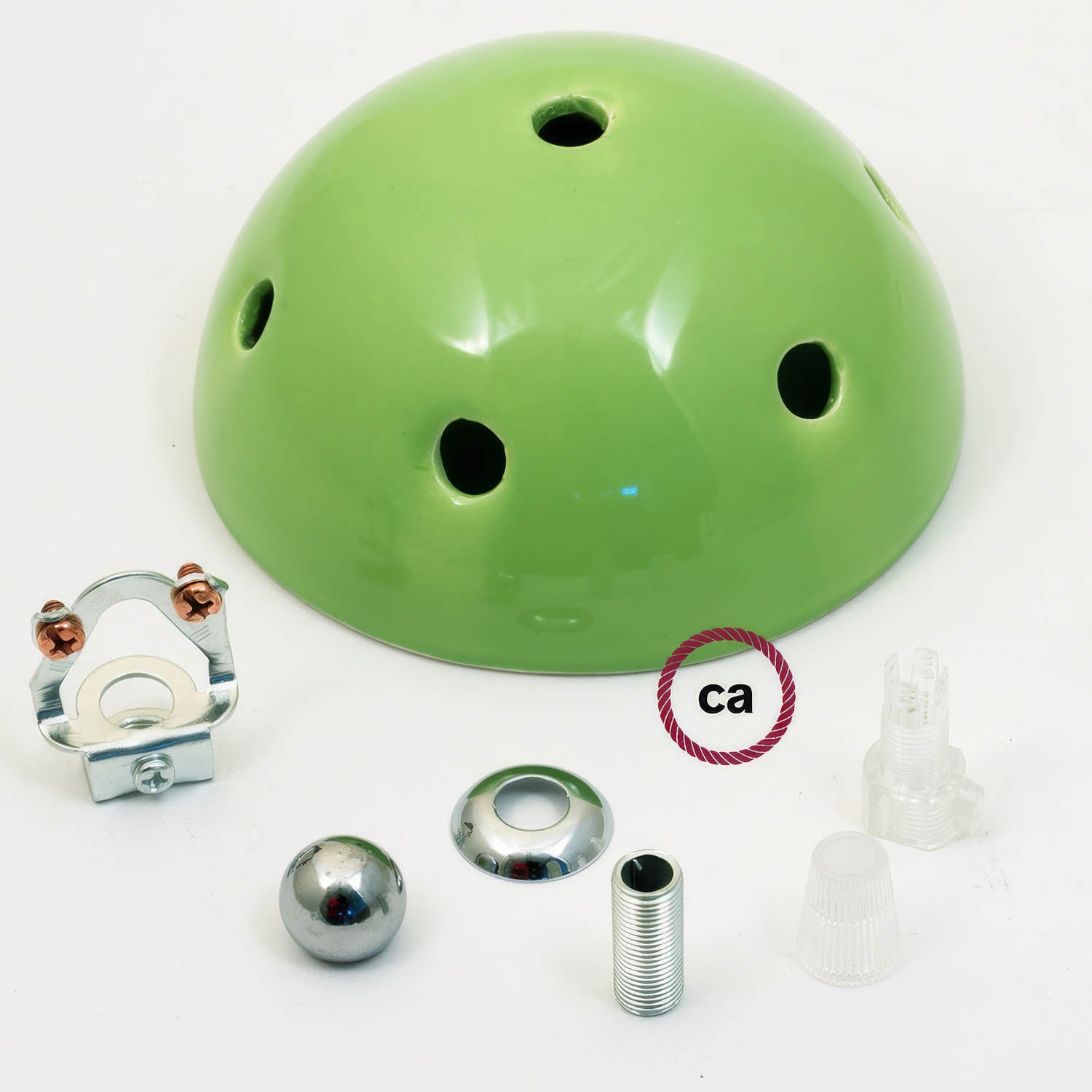 Kit rosone in ceramica a 7 fori - Verde pistacchio