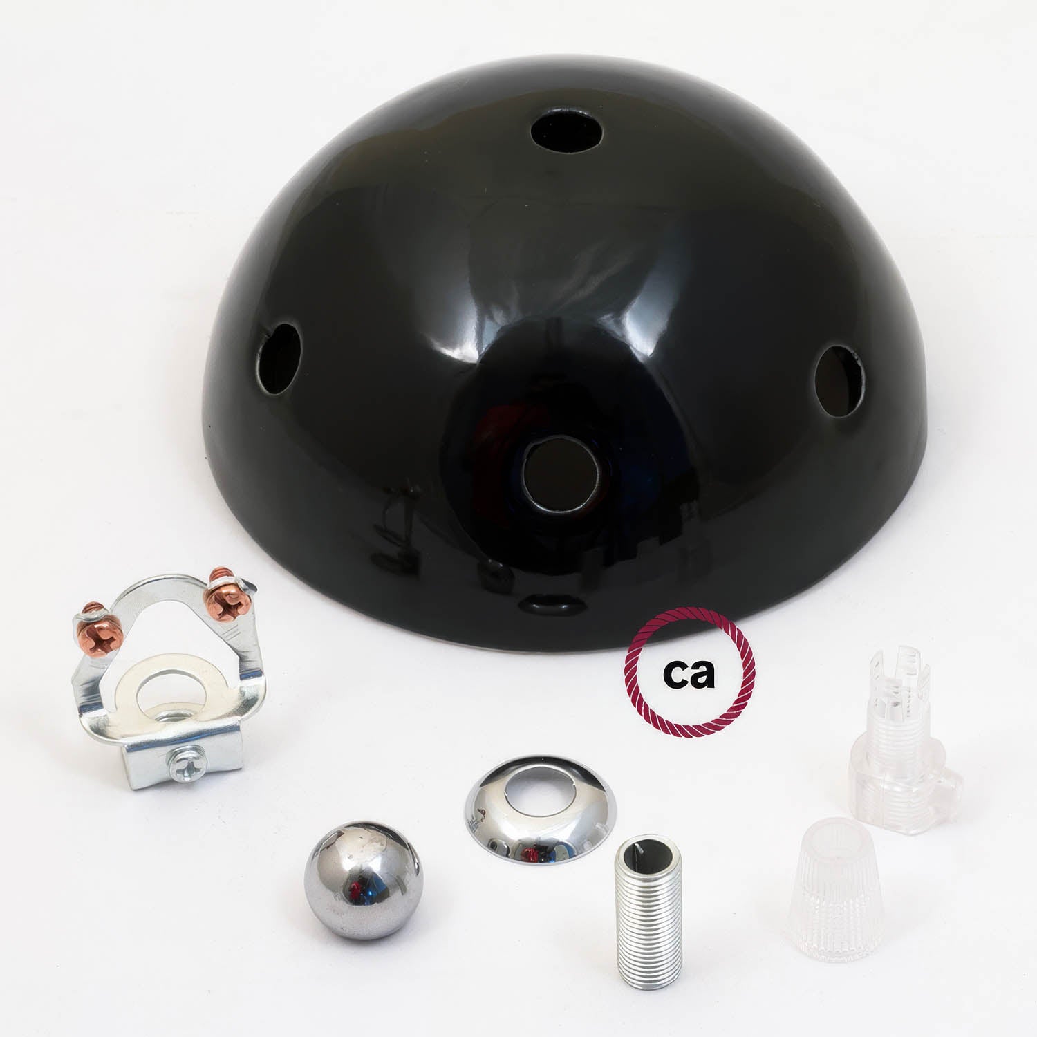Kit rosone in ceramica a 7 fori - Nero