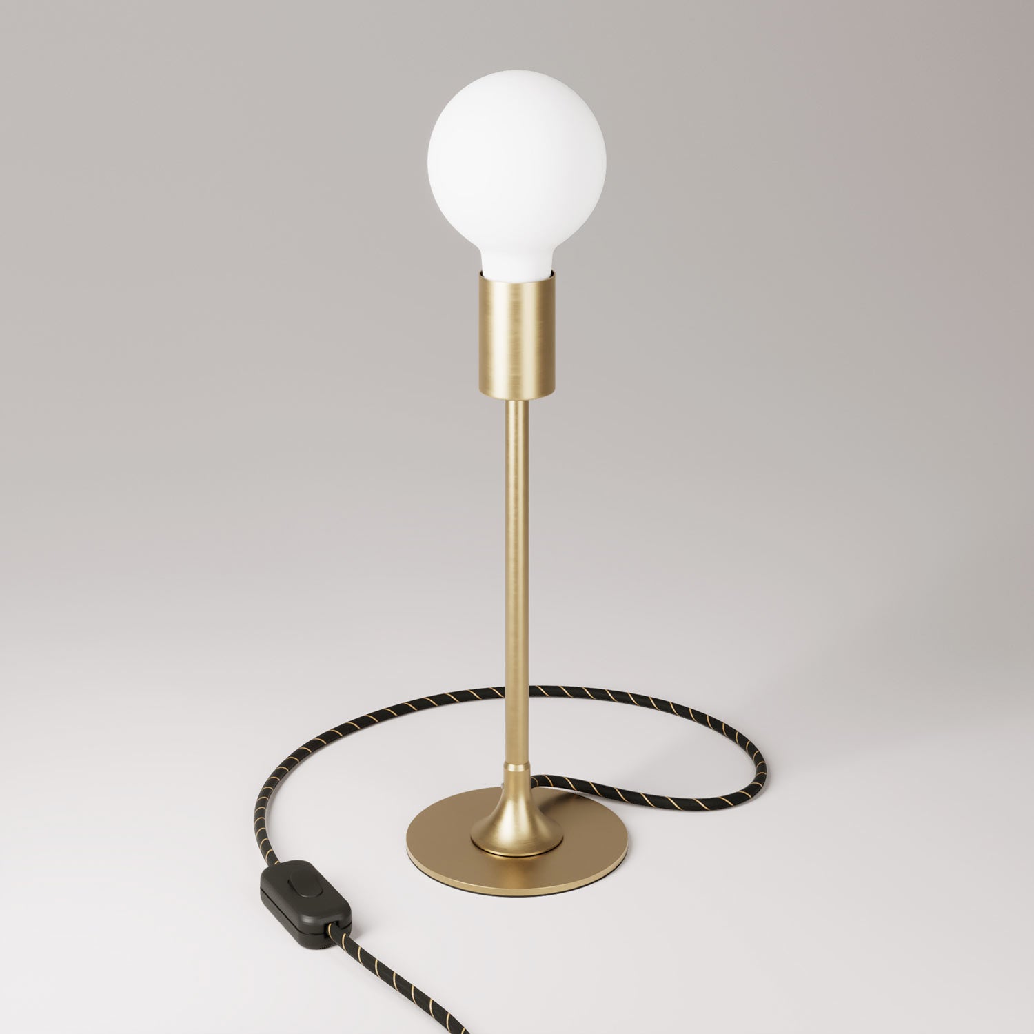 Lampada da tavolo MAG-Y con base metallica tonda - Bronzo satinato