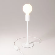 Lampada da tavolo MAG-Y con base metallica tonda - Bianco opaco