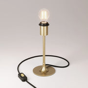 Lampada da tavolo MAG-Y con base metallica tonda e predisposizione per paralume - Bronzo satinato