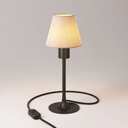 Lampada da tavolo MAG-Y con base metallica tonda e paralume - Nero