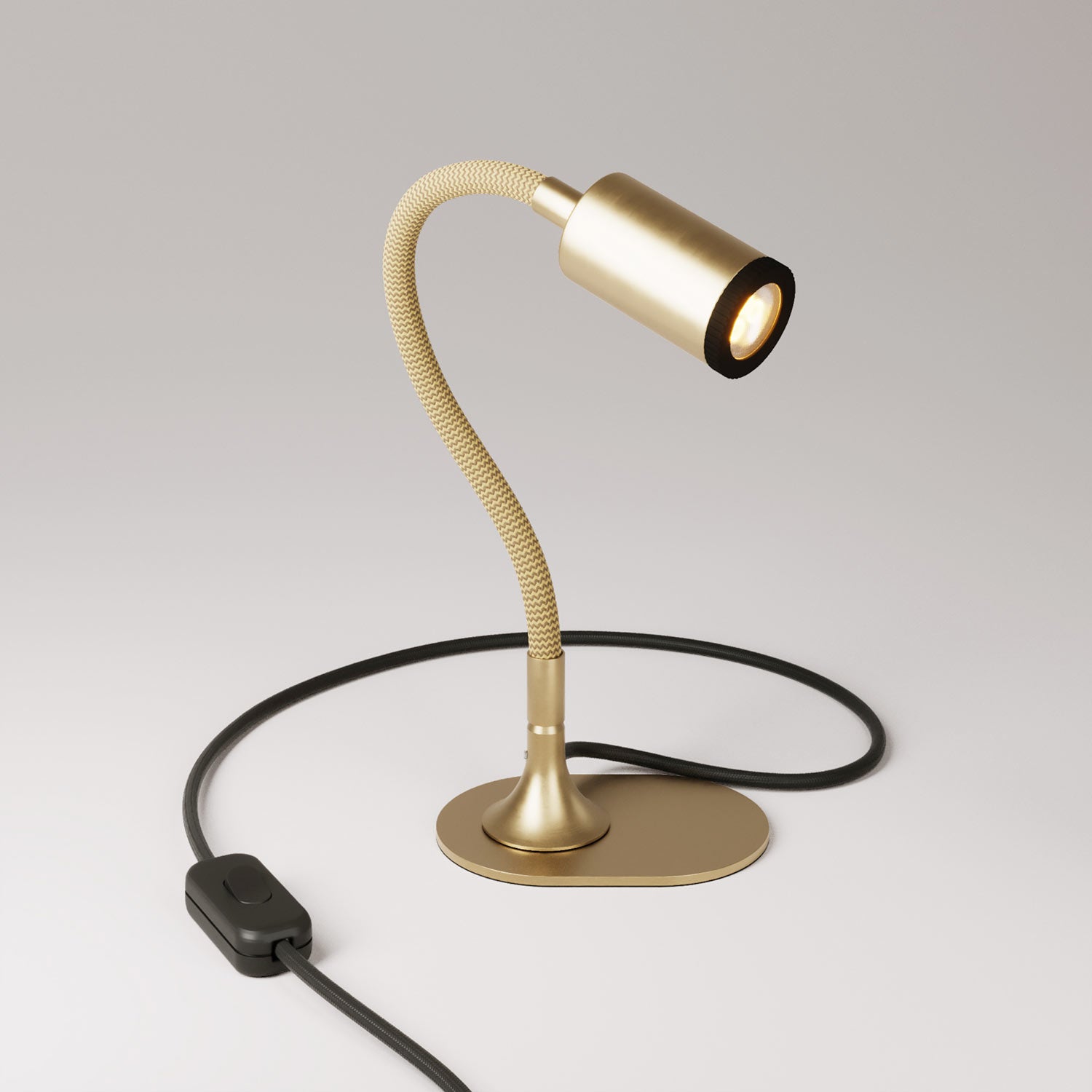 Lampada da scrivania MAG-Y con Flex, base metallica ovale e luce spot - Bronzo satinato