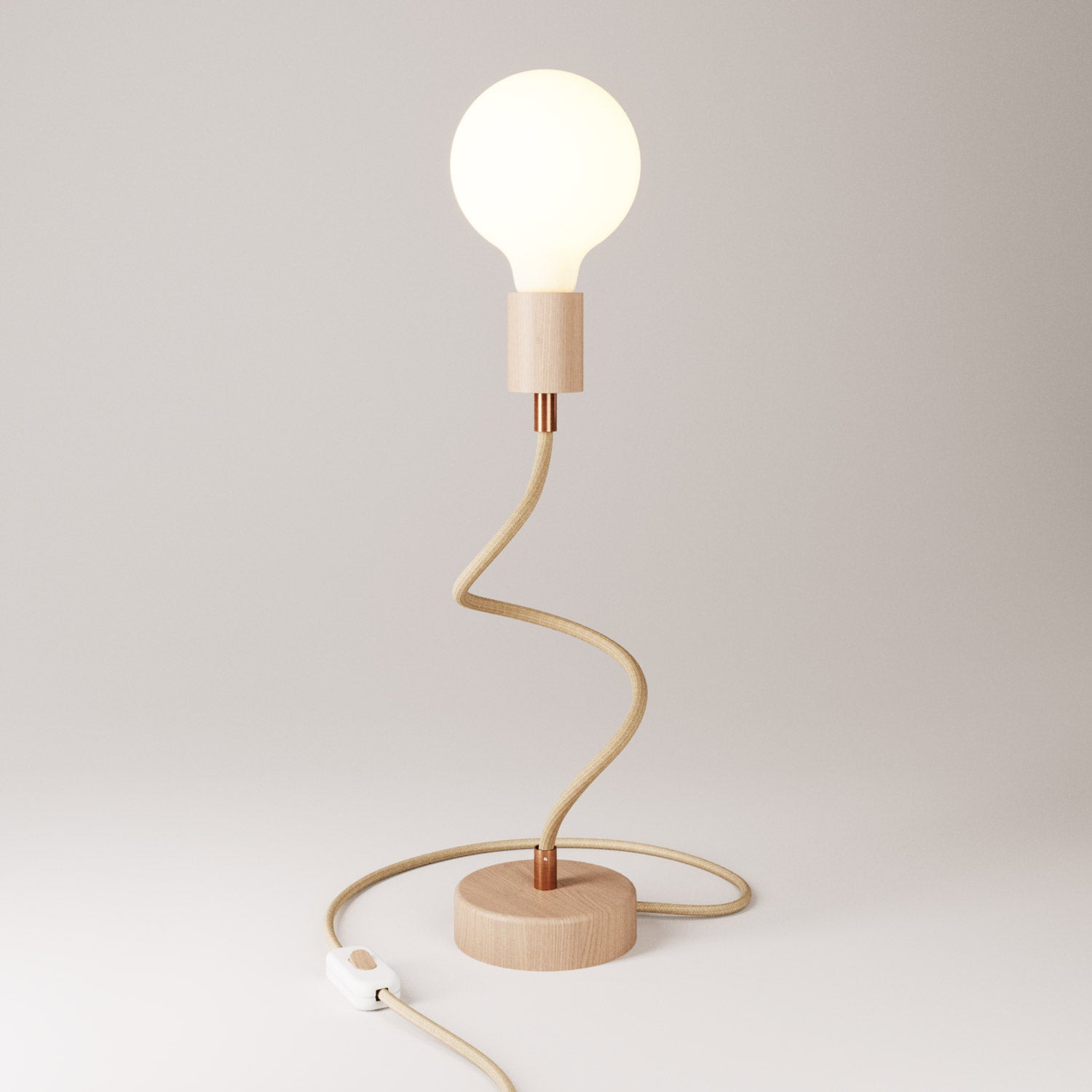 Lampada da tavolo snodabile in legno a luce diffusa - Table Flex Wood - Neutro