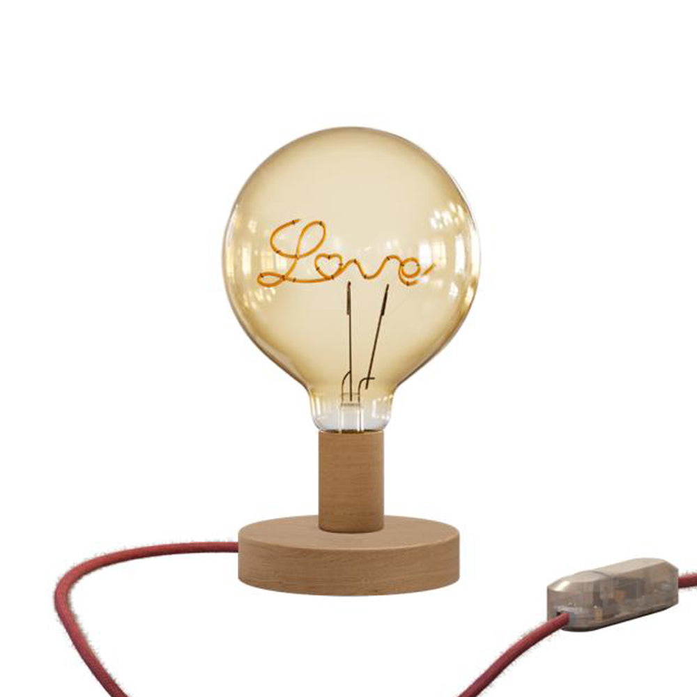 Lampada da tavolo Posaluce Love in legno - Neutro