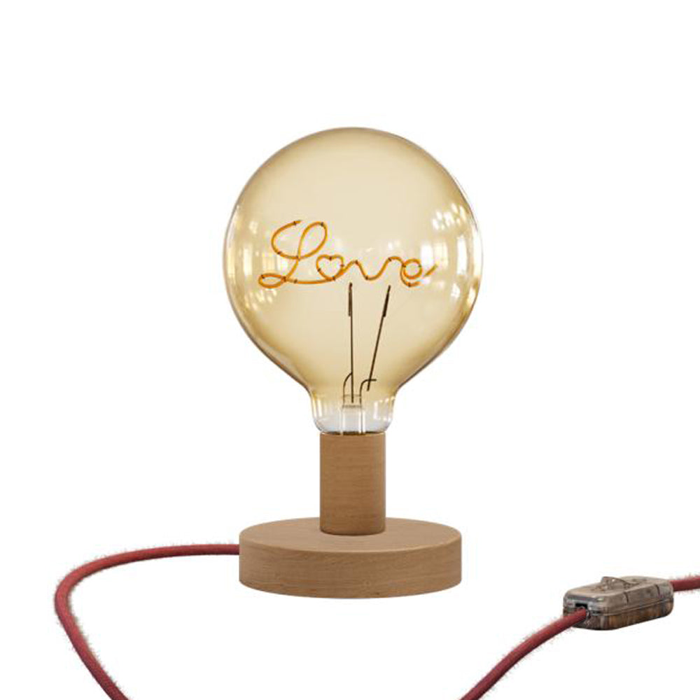 Lampada da tavolo Posaluce Love in legno - Neutro