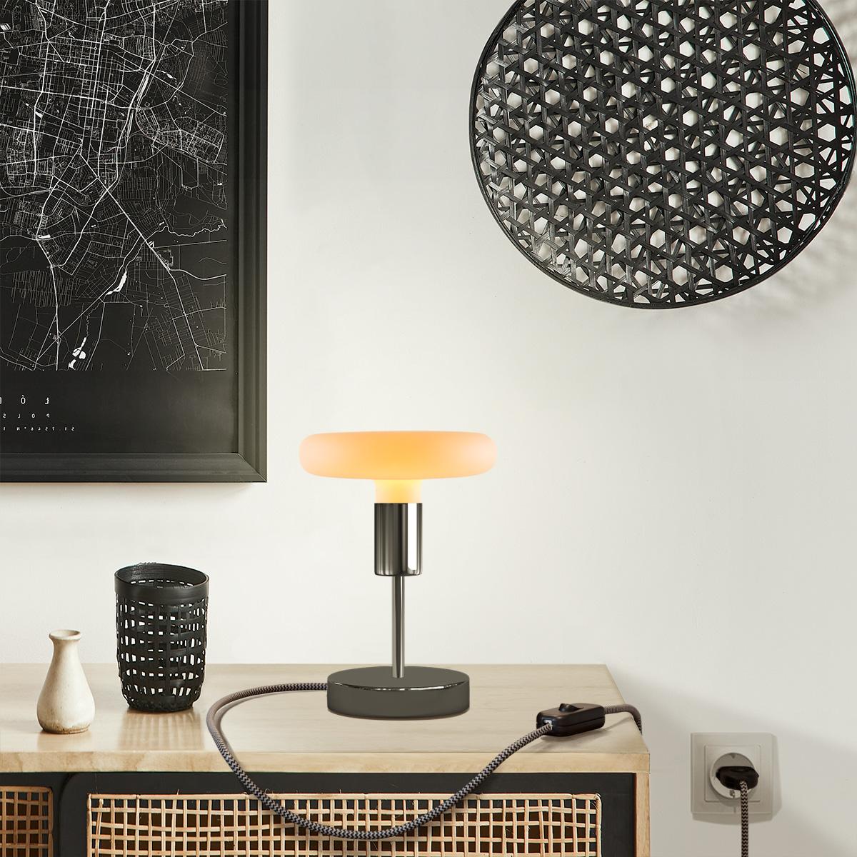Lampada da tavolo Alzaluce Dash in metallo - Nero perla