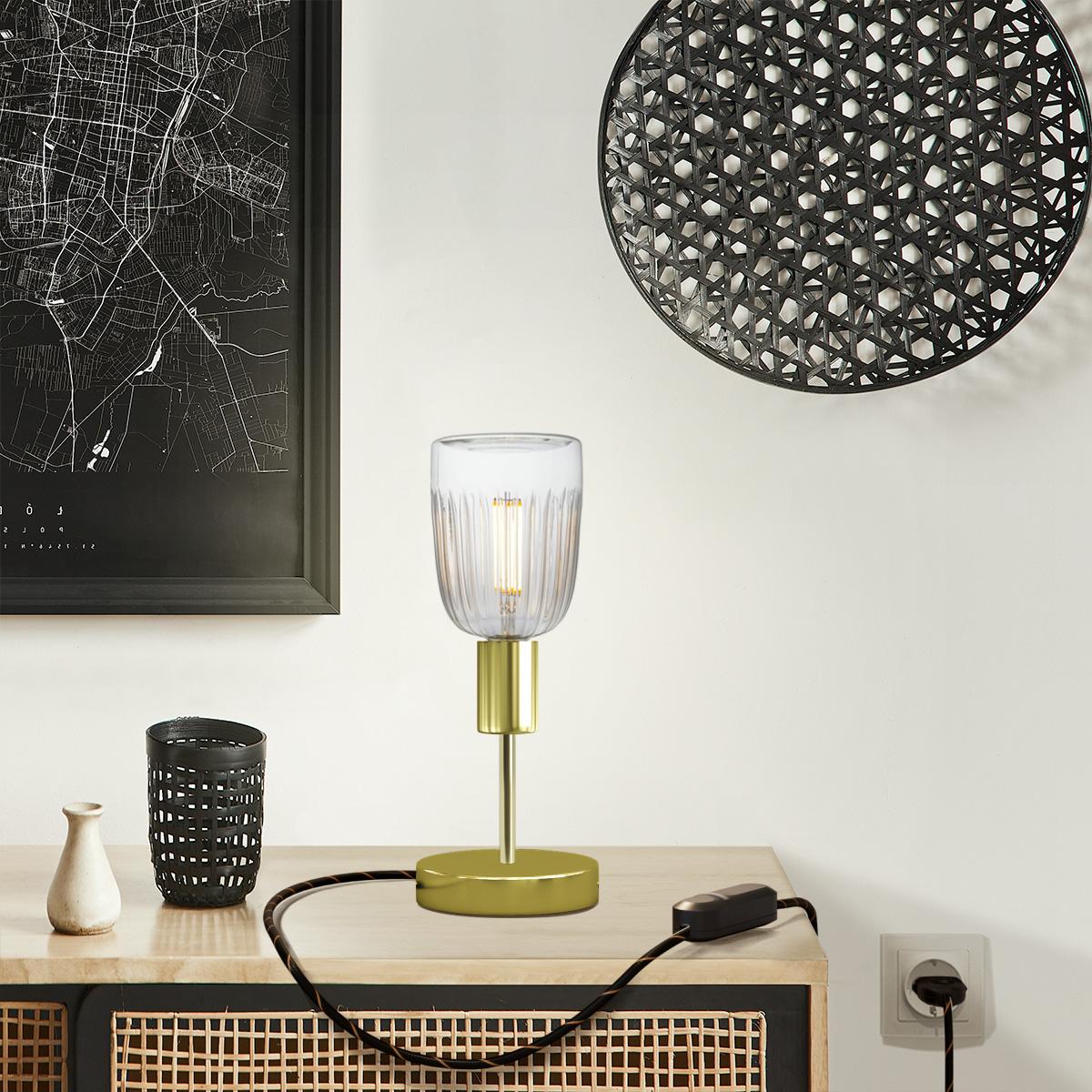 Lampada da tavolo Alzaluce Tiche in metallo - Ottone