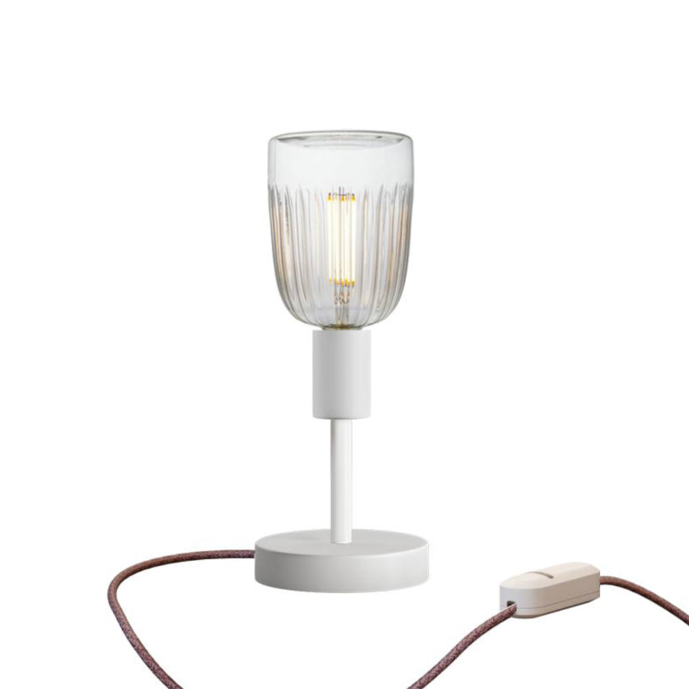 Lampada da tavolo Alzaluce Tiche in metallo - Bianco opaco